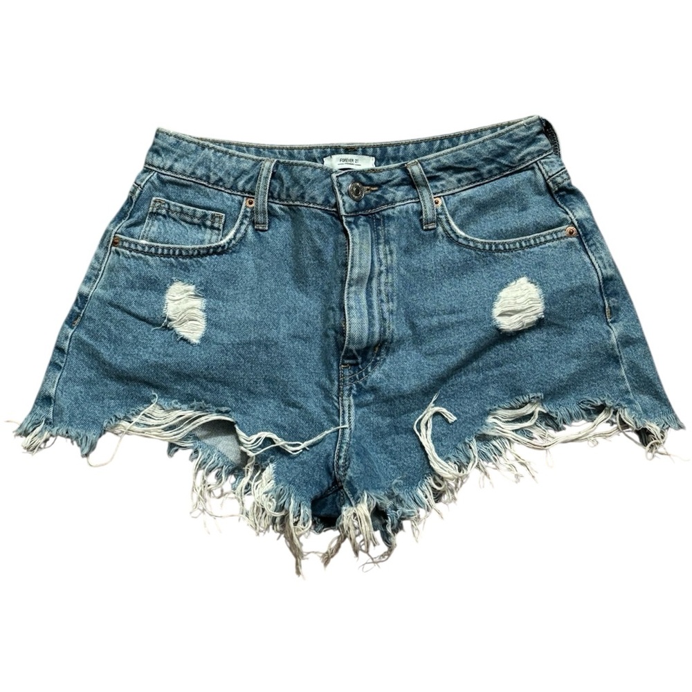 distressed denim shorts